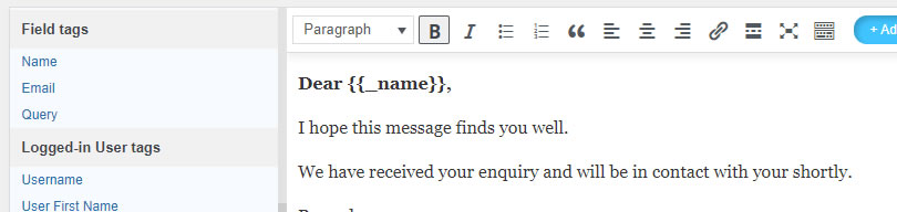 NEX-Forms - Success Message - Figure - 1