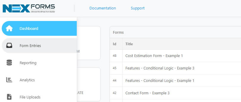NEX-Forms - Form Entries - Access - Figure - 1