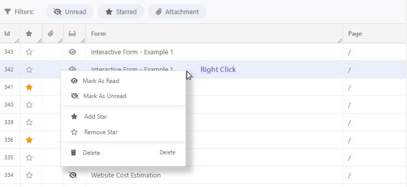 NEX-Forms - Managing Entries - Figure - 1